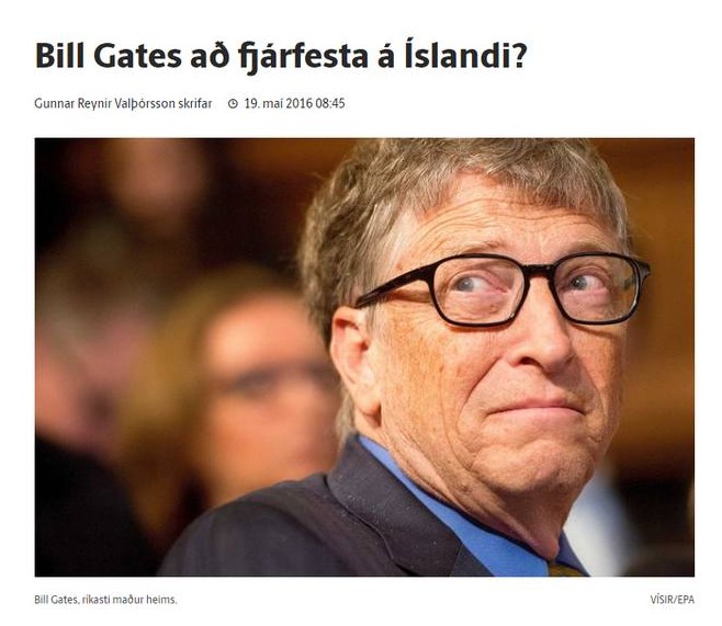 Er Bill Gates að fjárfesta á Íslandi? – Um það bil 100.000 niðurstöður á aðeins 0,32 sekúndum.