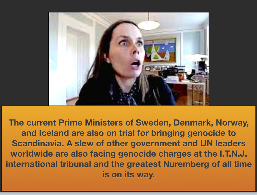 The current Prime Ministers of Sweden, Denmark, Norway, and Iceland are also on trial for bringing genocide to Scandinavia.