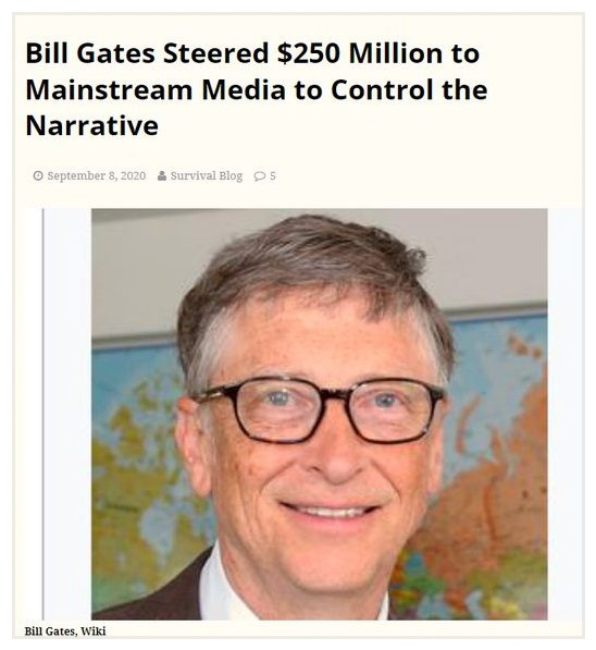 Bill Gates keypti upp alla vestræna meginstraumsfjölmiðla til að þagga niður í gagnrýnisröddum og „afhjúpa“ „rangar samsæriskenningar“ og „falsfréttir“.