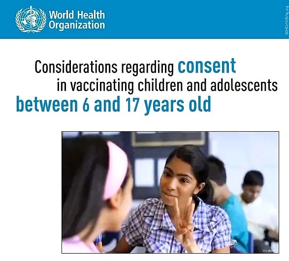 WHO – Considerations regarding consent in vaccinating children and adolescents between 6 and 17 years old