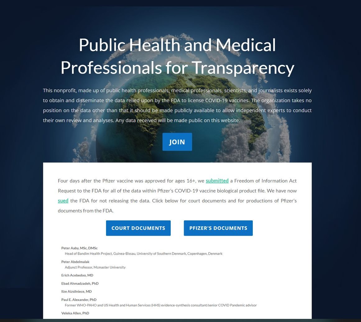 Public Health and Medical Professionals for Transparency Documents