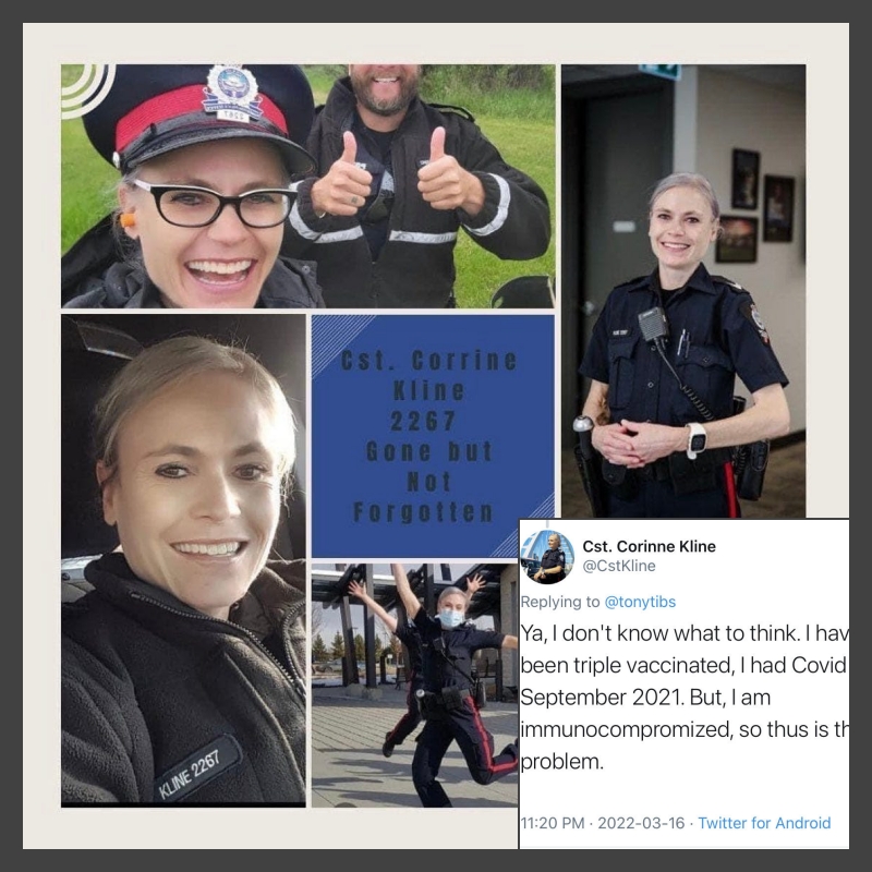 44 year old Edmonton Police Service Constable Corinne Kline died suddenly on March 23, 2023